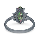 Vintage Marquise Engagement Ring Simulated Cubic Zirconia 925 Sterling Silver