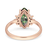 Vintage Marquise Engagement Ring Simulated Cubic Zirconia 925 Sterling Silver