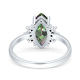 Vintage Marquise Engagement Ring Simulated Cubic Zirconia 925 Sterling Silver