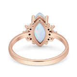 Vintage Marquise Engagement Ring Simulated Cubic Zirconia 925 Sterling Silver