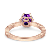 Art Deco Round Engagement Ring Simulated Cubic Zirconia 925 Sterling Silver