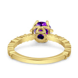 Art Deco Round Engagement Ring Simulated Cubic Zirconia 925 Sterling Silver