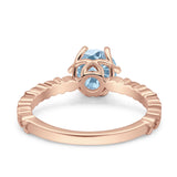 Art Deco Round Engagement Ring Simulated Cubic Zirconia 925 Sterling Silver