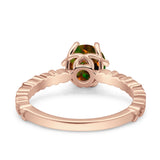 Art Deco Round Engagement Ring Simulated Cubic Zirconia 925 Sterling Silver