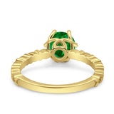 Art Deco Round Engagement Ring Simulated Cubic Zirconia 925 Sterling Silver