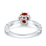 Art Deco Round Engagement Ring Simulated Cubic Zirconia 925 Sterling Silver