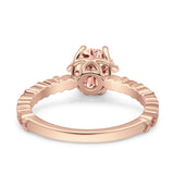 Art Deco Round Engagement Ring Simulated Cubic Zirconia 925 Sterling Silver