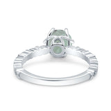 Vintage Dainty Round Natural Green Amethyst Prasiolite Engagement Ring