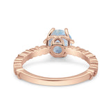 Vintage Dainty Round Natural Moonstone Engagement Ring