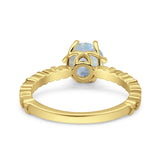 Vintage Dainty Round Natural Moonstone Engagement Ring