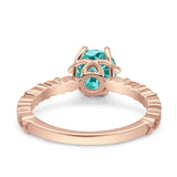 Art Deco Round Engagement Ring Simulated Cubic Zirconia 925 Sterling Silver