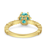 Art Deco Round Engagement Ring Simulated Cubic Zirconia 925 Sterling Silver