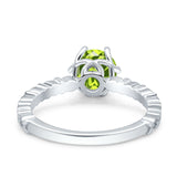 Art Deco Round Engagement Ring Simulated Cubic Zirconia 925 Sterling Silver