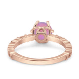 Art Deco Round Engagement Ring Simulated Cubic Zirconia 925 Sterling Silver