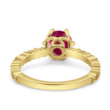 Art Deco Round Engagement Ring Simulated Cubic Zirconia 925 Sterling Silver