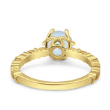 Art Deco Round Engagement Ring Simulated Cubic Zirconia 925 Sterling Silver