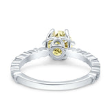 Art Deco Round Engagement Ring Simulated Cubic Zirconia 925 Sterling Silver