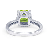 Elegant Hidden Halo Cushion Engagement Ring Cubic Zirconia 925 Sterling Silver