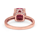 Elegant Hidden Halo Cushion Engagement Ring Cubic Zirconia 925 Sterling Silver