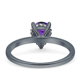 Solitaire Pear Hidden Halo Engagement Ring Cubic Zirconia 925 Sterling Silver