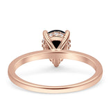 Solitaire Pear Hidden Halo Engagement Ring Cubic Zirconia 925 Sterling Silver