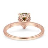 Solitaire Pear Hidden Halo Engagement Ring Cubic Zirconia 925 Sterling Silver