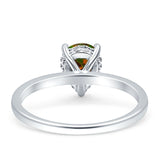 Solitaire Pear Hidden Halo Engagement Ring Cubic Zirconia 925 Sterling Silver