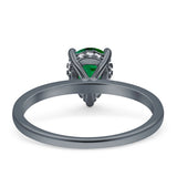 Solitaire Pear Hidden Halo Engagement Ring Cubic Zirconia 925 Sterling Silver