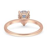 Teardrop Pear Hidden Halo Natural Aquamarine Engagement Ring