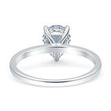 Teardrop Pear Hidden Halo Natural Aquamarine Engagement Ring