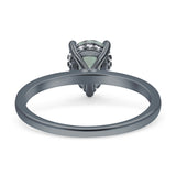 Teardrop Pear Hidden Halo Natural Green Amethyst Prasiolite Engagement Ring