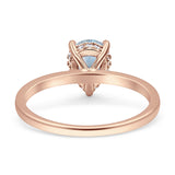 Teardrop Pear Hidden Halo Natural Moonstone Engagement Ring