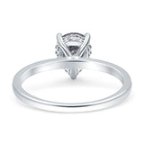 Teardrop Pear Hidden Halo Natural Rutilated Quartz Engagement Ring