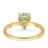 Solitaire Pear Hidden Halo Engagement Ring Cubic Zirconia 925 Sterling Silver