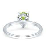 Solitaire Pear Hidden Halo Engagement Ring Cubic Zirconia 925 Sterling Silver