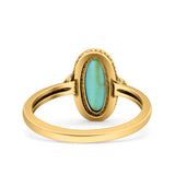 Vintage Style Petite Dainty Lab Opal Ring Solid Oval Oxidized 925 Sterling Silver