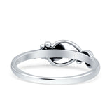 Celtic Infinity Pear Thumb Ring Fashion Oxidized Lab Created Opal Solid 925 Sterling Silver