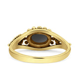 Petite Dainty Vintage Style Oval Thumb Ring Statement Fashion Oxidized Solid 925 Sterling Silver