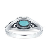 Petite Dainty Vintage Style Oval Thumb Ring Statement Fashion Oxidized Solid 925 Sterling Silver