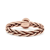 Dainty Braided Celtic Weave Rope Oval Thumb Ring Oxidized Solid 925 Sterling Silver