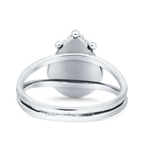 Dainty Pear Thumb Ring Statement Fashion Oxidized Solid 925 Sterling Silver