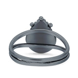 Dainty Pear Thumb Ring Statement Fashion Oxidized Solid 925 Sterling Silver