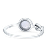 Tangled Knot Moonstone Ring Solid 925 Sterling Silver