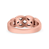 Infinity Celtic Oxidized Band Solid 925 Sterling Silver Thumb Ring (7mm)