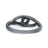 Infinity Celtic Oxidized Band Solid 925 Sterling Silver Thumb Ring (6mm)