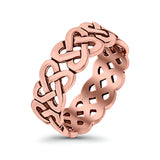 Celtic Oxidized Band Solid 925 Sterling Silver Thumb Ring (7mm)