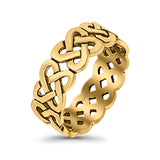 Celtic Oxidized Band Solid 925 Sterling Silver Thumb Ring (7mm)