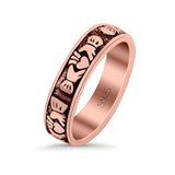 Claddagh Oxidized Band Solid 925 Sterling Silver Thumb Ring (6mm)