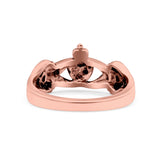 Claddagh Ring Oxidized Band Solid 925 Sterling Silver Thumb Ring (8mm)