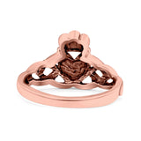 Celtic Knot Heart Oxidized Band Solid 925 Sterling Silver Thumb Ring (11mm)